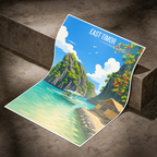 East Timor - Timor-Leste - Travel Poster Vintage Style Wall Art Print