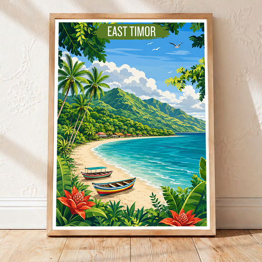 East Timor - Timor-Leste - Travel Poster Vintage Style Wall Art Print - Art Print - Travel Art Poster