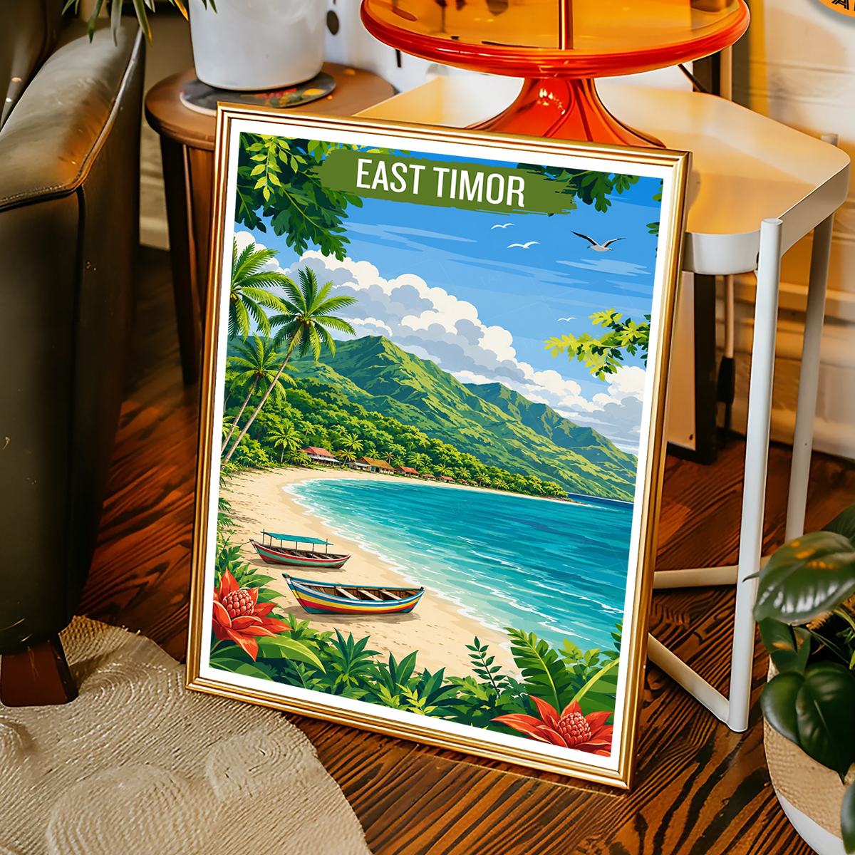 East Timor - Timor-Leste - Travel Poster Vintage Style Wall Art Print