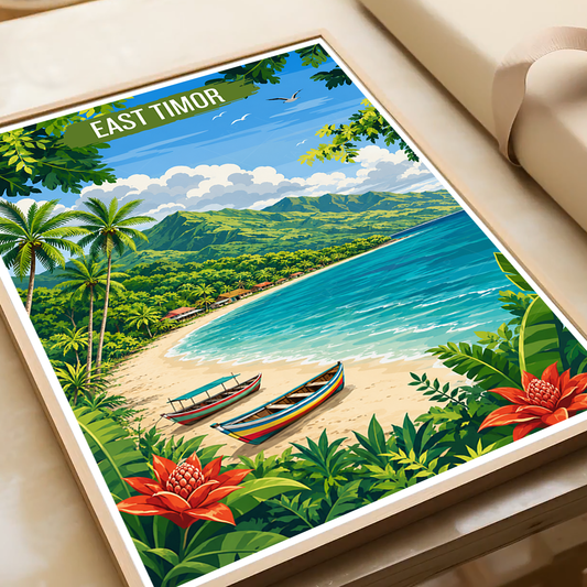 East Timor - Timor-Leste - Travel Poster Vintage Style Wall Art Print - Art Print - Travel Art Poster