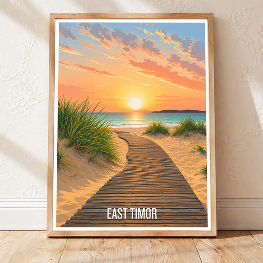 East Timor - Timor-Leste - Travel Poster Vintage Style Wall Art Print - Art Print - Travel Art Poster