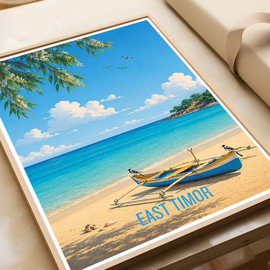 East Timor - Timor-Leste - Travel Poster Vintage Style Wall Art Print - Art Print - Travel Art Poster