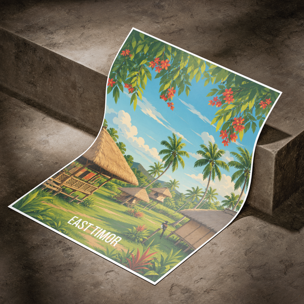 East Timor - Timor-Leste - Travel Poster Vintage Style Wall Art Print