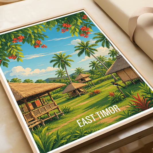 East Timor - Timor-Leste - Travel Poster Vintage Style Wall Art Print - Art Print - Travel Art Poster