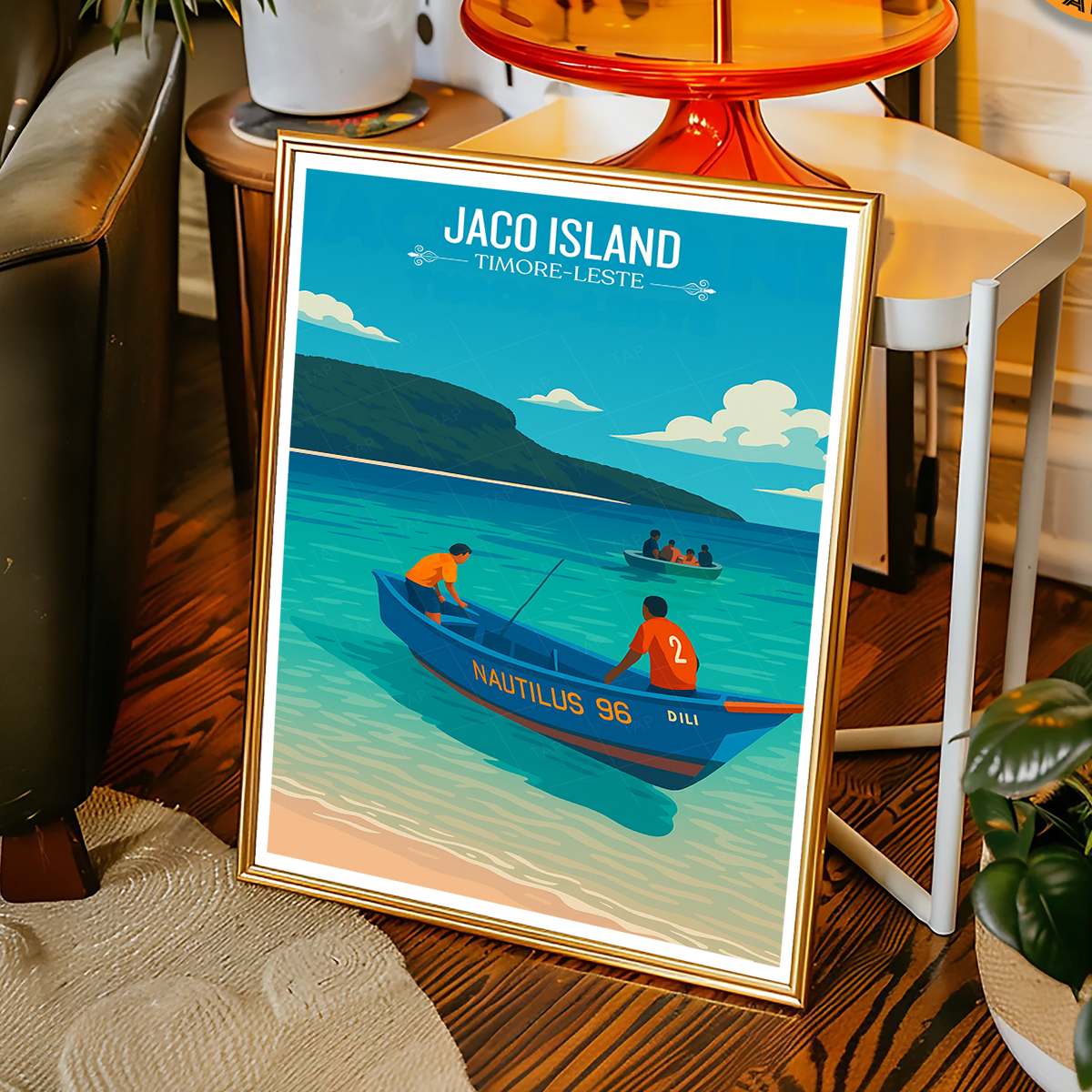 Jaco Island - Timor-Leste - Travel Poster Vintage Style Wall Art Print