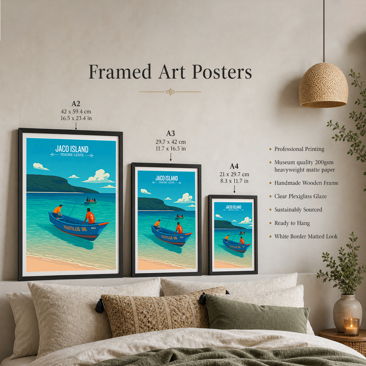 Jaco Island - Timor-Leste - Travel Poster Vintage Style Wall Art Print