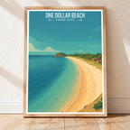 One Dollar Beach - Timor-Leste - Travel Poster Vintage Style Wall Art Print