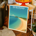 One Dollar Beach - Timor-Leste - Travel Poster Vintage Style Wall Art Print
