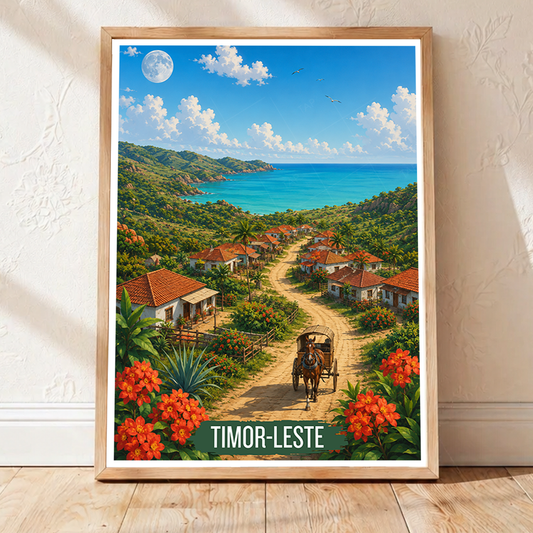 Timor-Leste - Travel Poster Vintage Style Wall Art Print - Art Print - Travel Art Poster