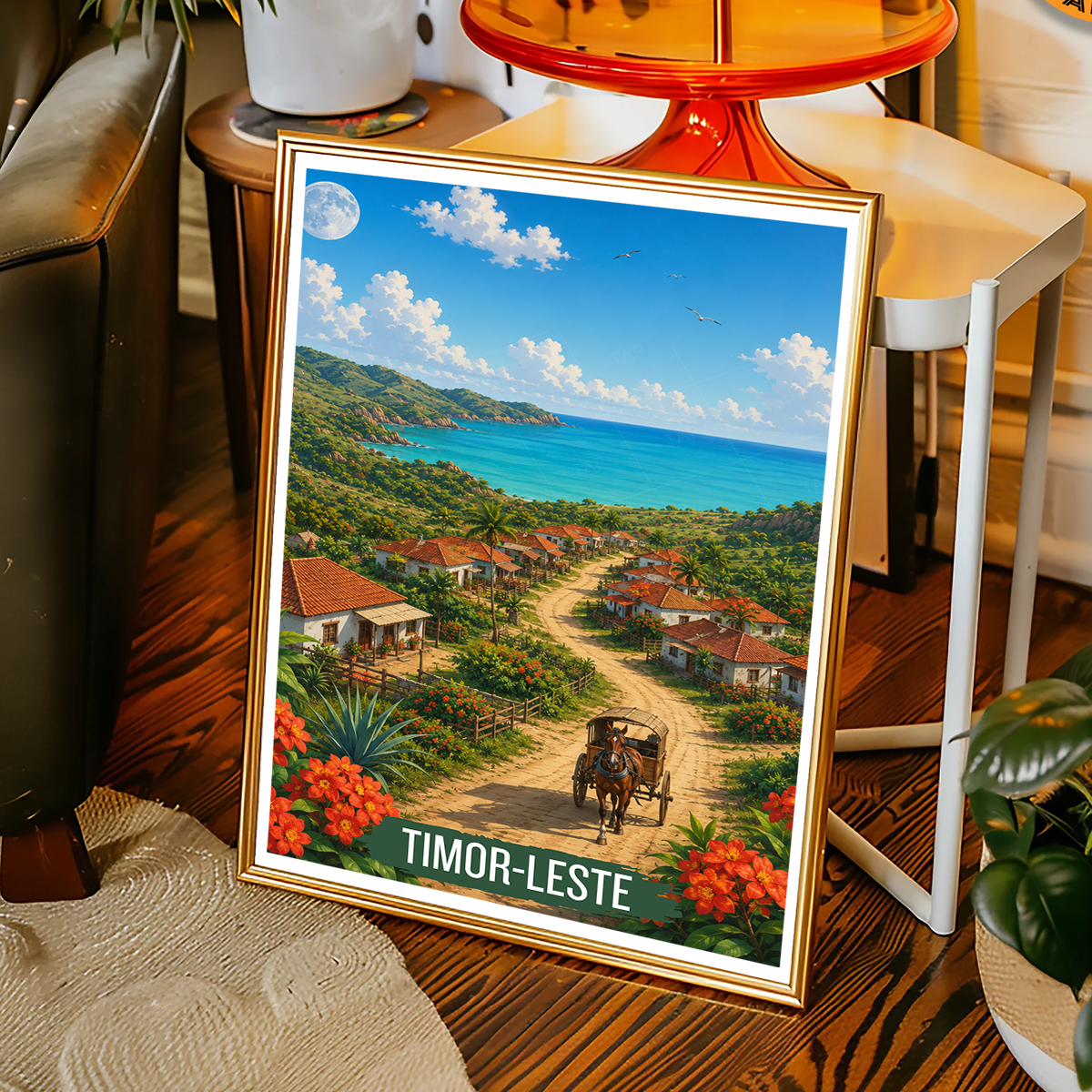 Timor-Leste - Travel Poster Vintage Style Wall Art Print