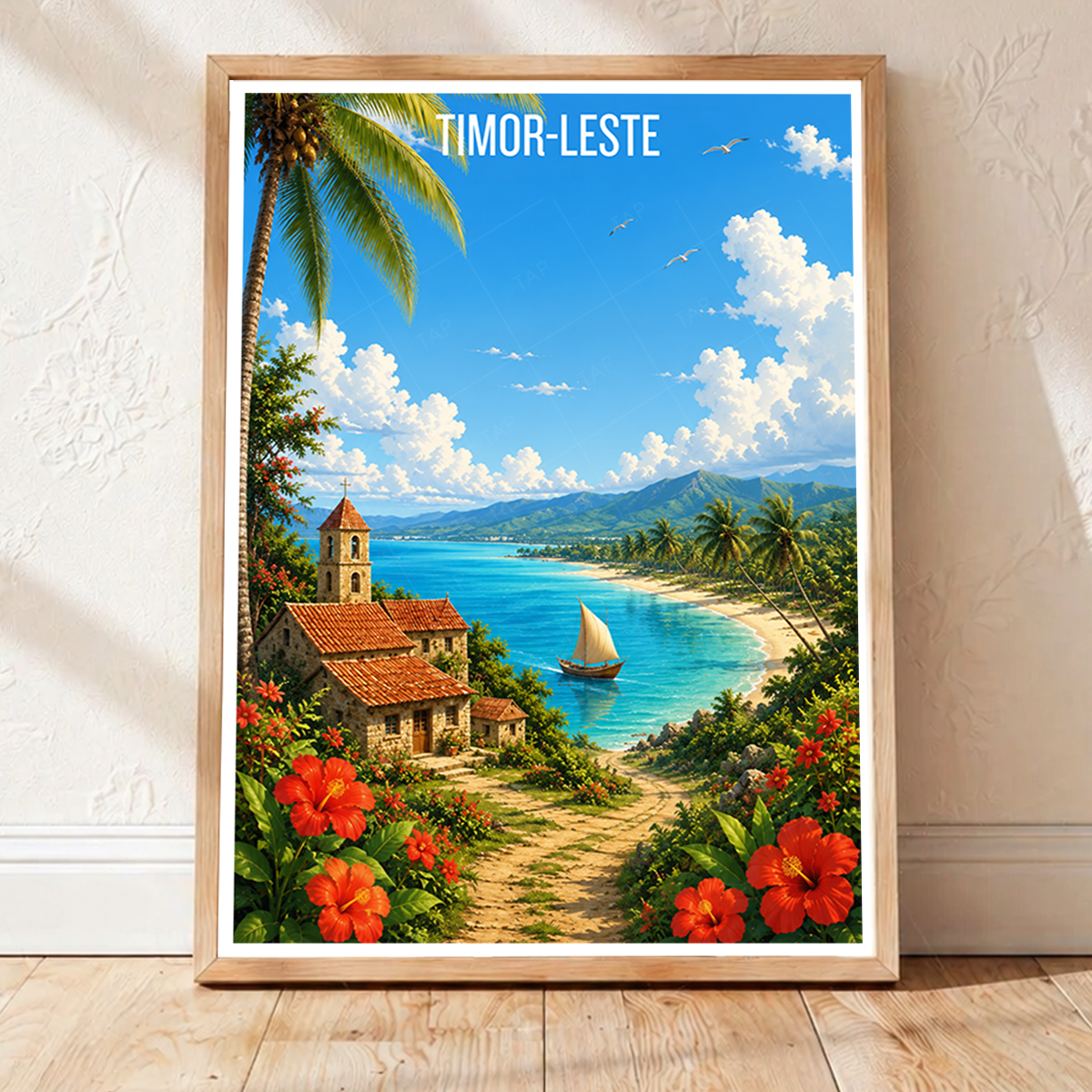 Timor-Leste - Travel Poster Vintage Style Wall Art Print