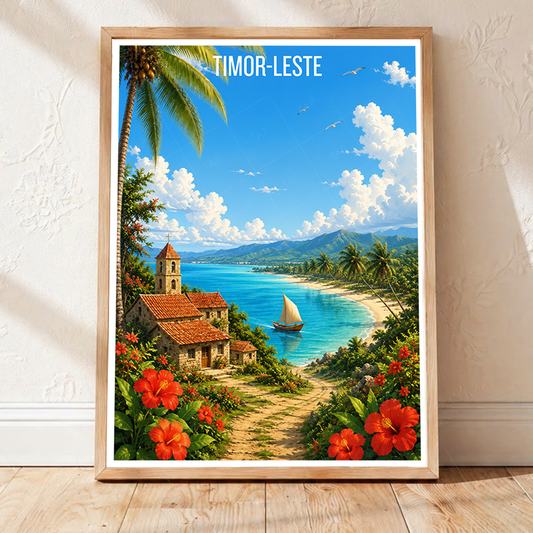 Timor-Leste - Travel Poster Vintage Style Wall Art Print - Art Print - Travel Art Poster