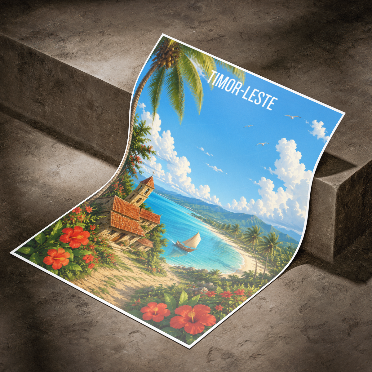 Timor-Leste - Travel Poster Vintage Style Wall Art Print