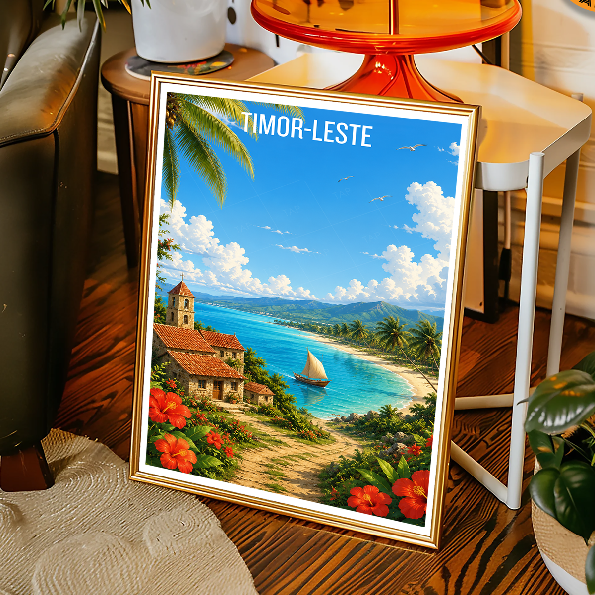 Timor-Leste - Travel Poster Vintage Style Wall Art Print