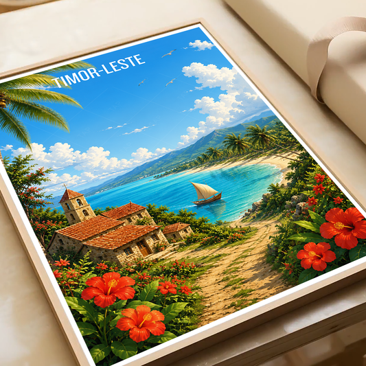 Timor-Leste - Travel Poster Vintage Style Wall Art Print - Art Print - Travel Art Poster