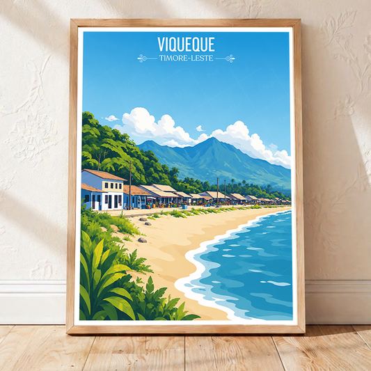 Viqueque - Timor-Leste - Travel Poster Vintage Style Wall Art Print - Art Print - Travel Art Poster