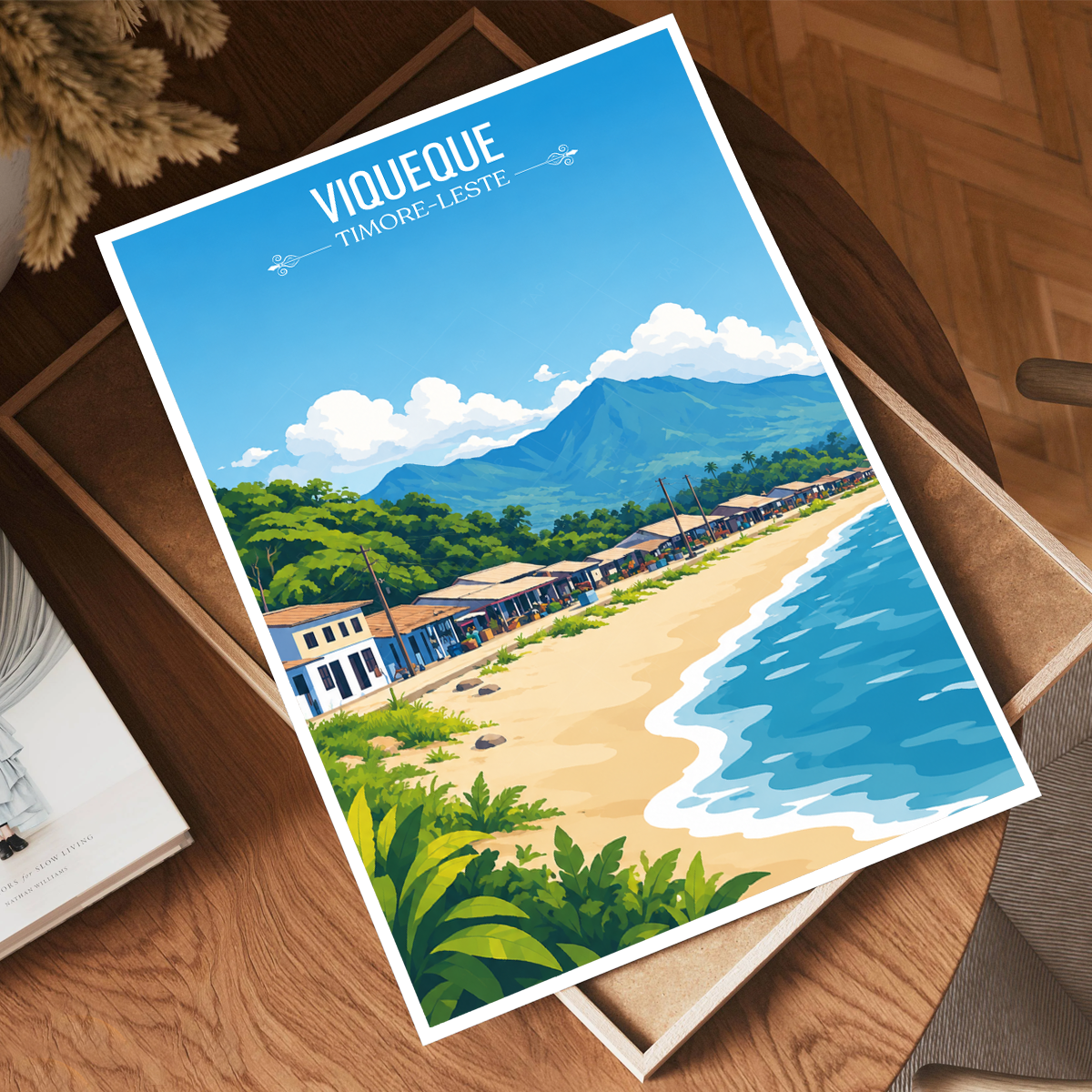 Viqueque - Timor-Leste - Travel Poster Vintage Style Wall Art Print