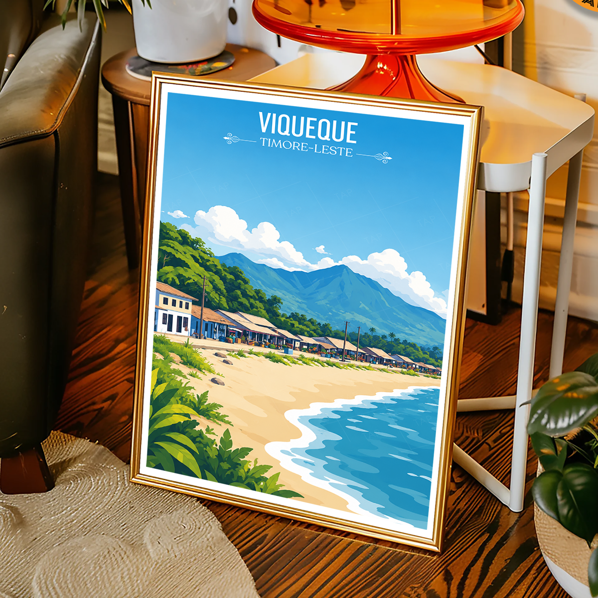 Viqueque - Timor-Leste - Travel Poster Vintage Style Wall Art Print