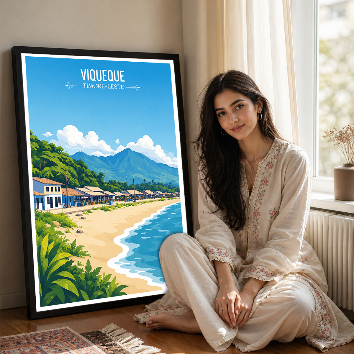 Viqueque - Timor-Leste - Travel Poster Vintage Style Wall Art Print