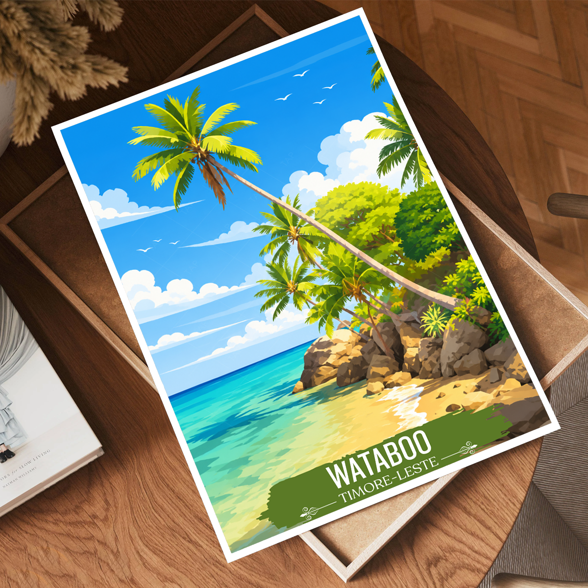 Wataboo - Timor-Leste - Travel Poster Vintage Style Wall Art Print