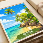 Wataboo - Timor-Leste - Travel Poster Vintage Style Wall Art Print