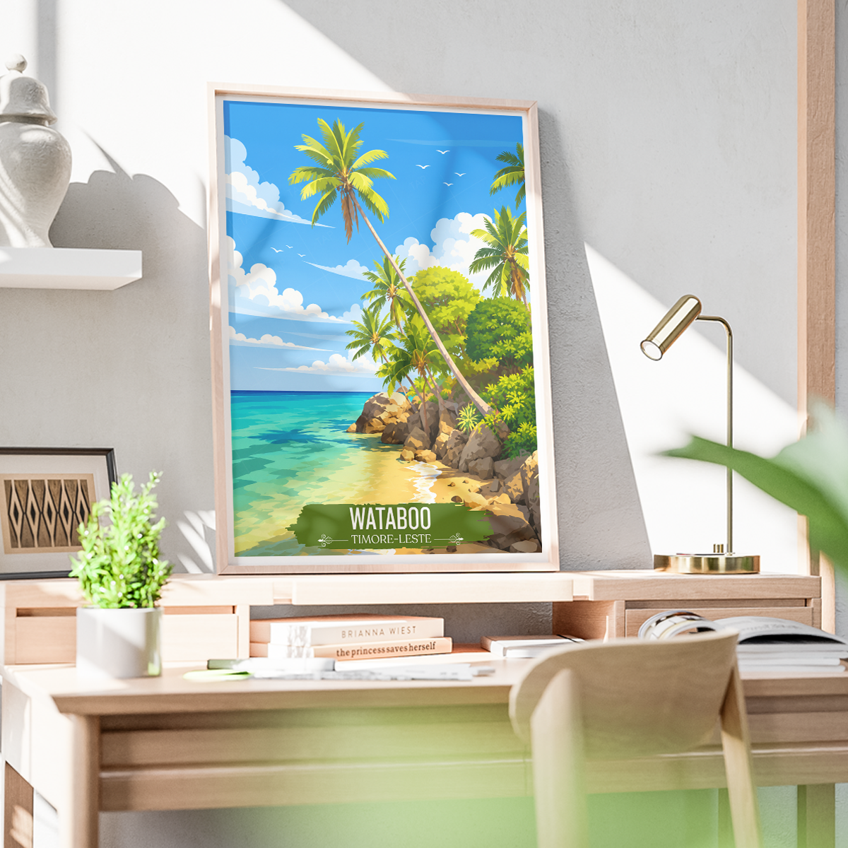 Wataboo - Timor-Leste - Travel Poster Vintage Style Wall Art Print