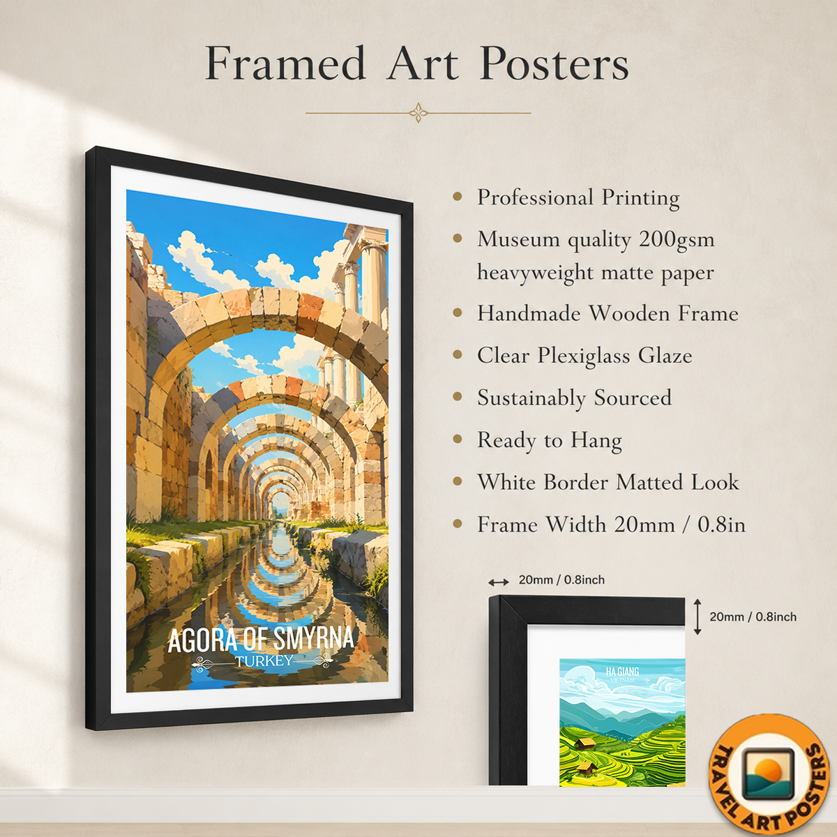 Agore of Smyrna - Turkey - Travel Art Wall Deco Poster Print - Art Print - Travel Art Poster