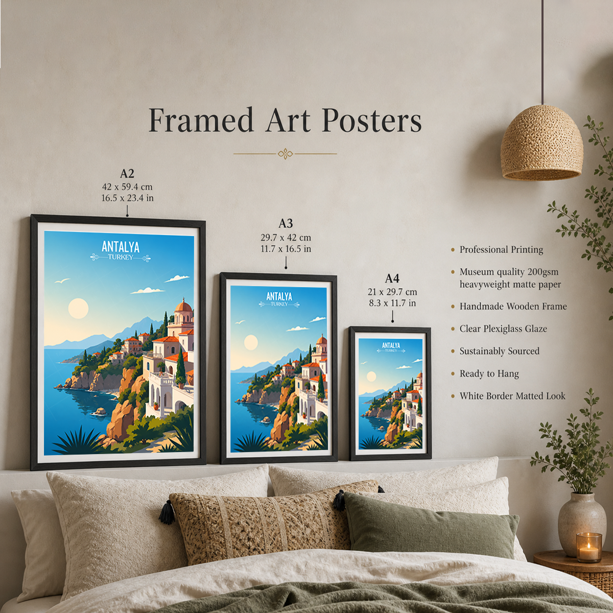 Antalya - Turkey - Travel Art Wall Deco Poster Print - Art Print - Travel Art Poster