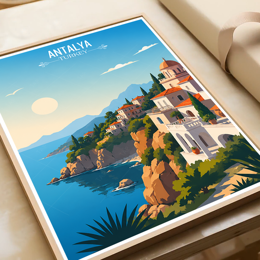 Antalya - Turkey - Travel Art Wall Deco Poster Print - Art Print - Travel Art Poster