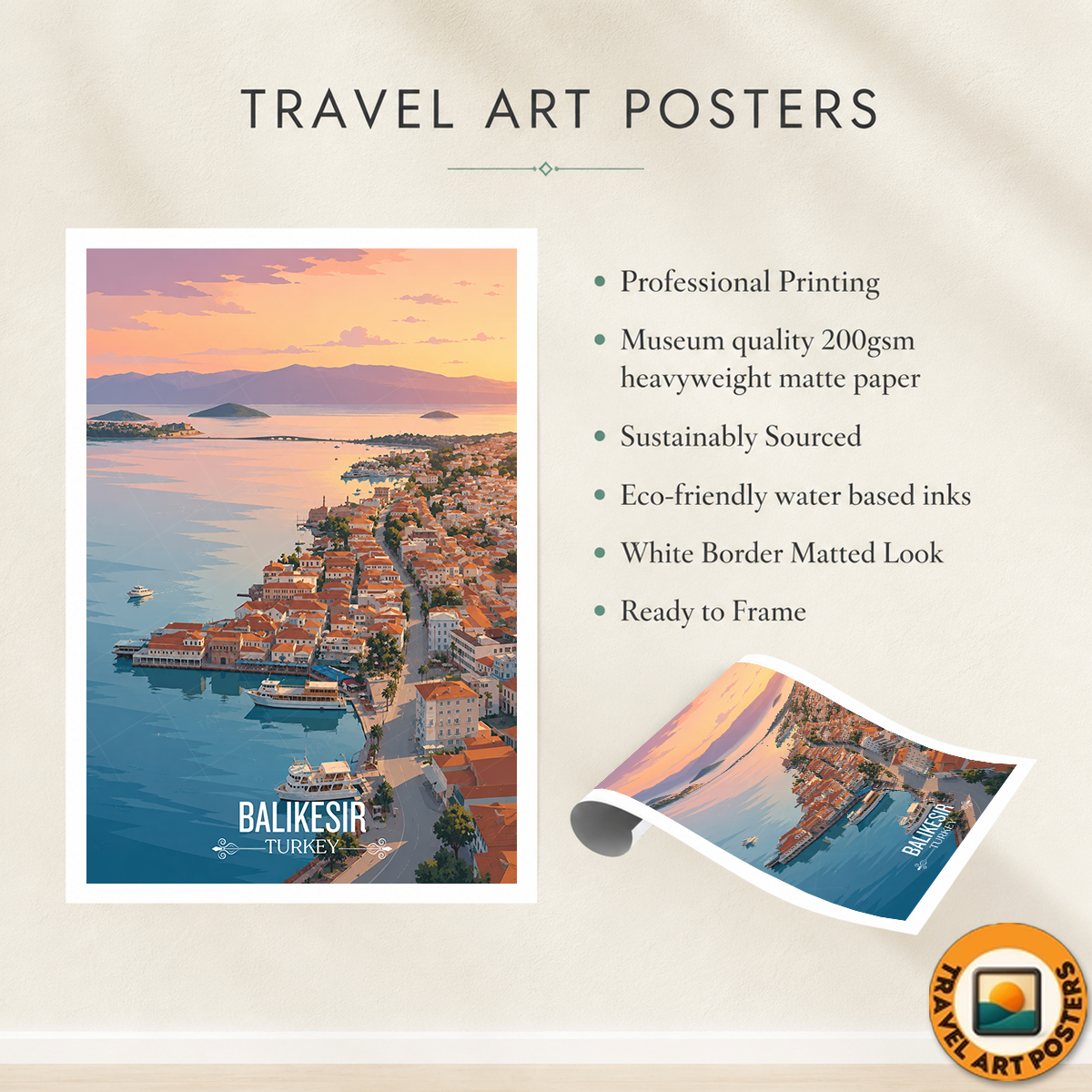 Balikesir - Turkey - Travel Art Wall Deco Poster Print - Art Print - Travel Art Poster
