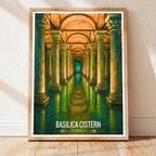 Basilica Cistern - Turkey - Travel Art Wall Deco Poster Print - Art Print - Travel Art Poster