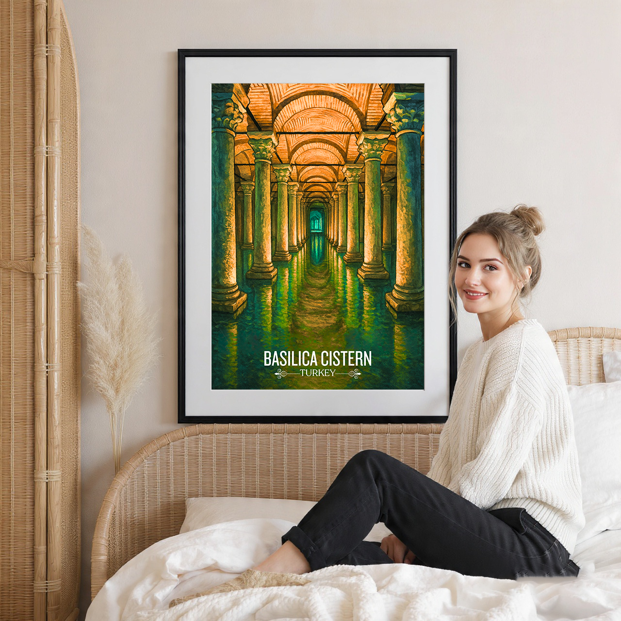 Basilica Cistern - Turkey - Travel Art Wall Deco Poster Print - Art Print - Travel Art Poster