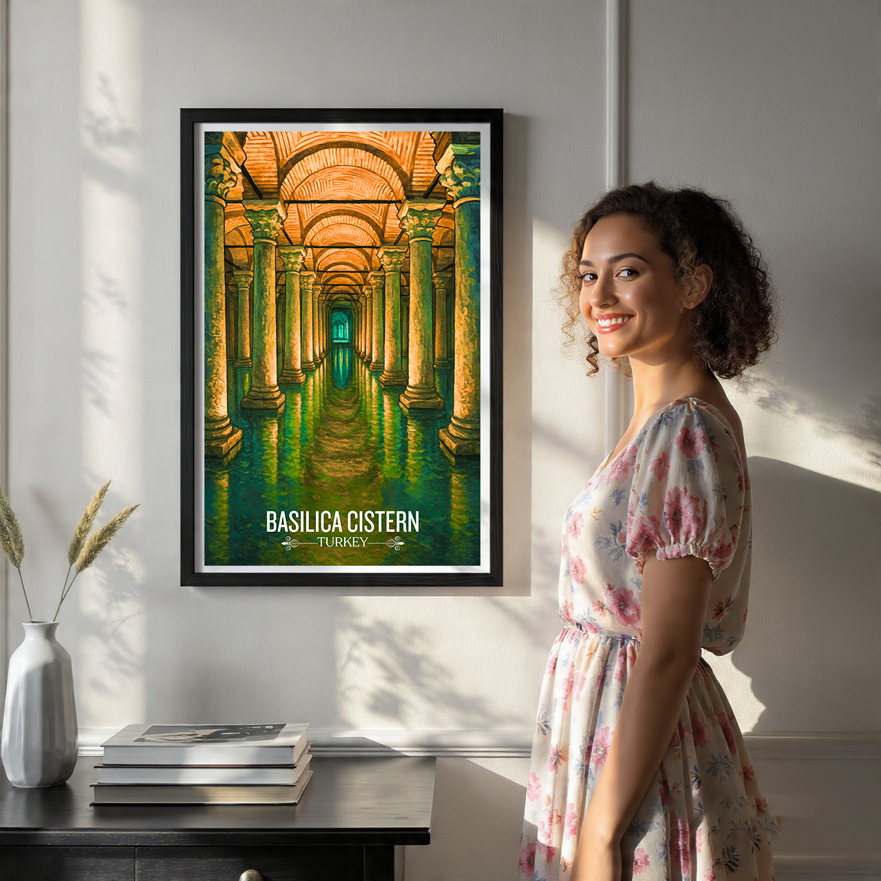 Basilica Cistern - Turkey - Travel Art Wall Deco Poster Print - Art Print - Travel Art Poster