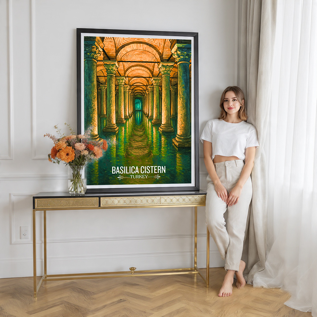 Basilica Cistern - Turkey - Travel Art Wall Deco Poster Print - Art Print - Travel Art Poster