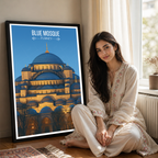 Blue Mosque - Turkey - Travel Art Wall Deco Poster Print - Art Print - Travel Art Poster