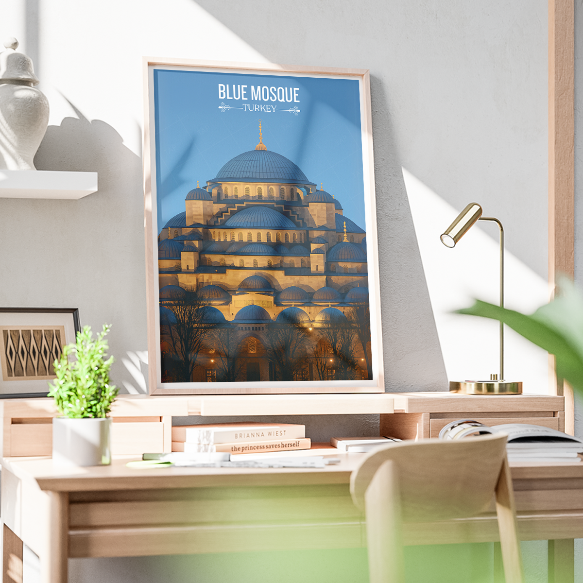 Blue Mosque - Turkey - Travel Art Wall Deco Poster Print - Art Print - Travel Art Poster
