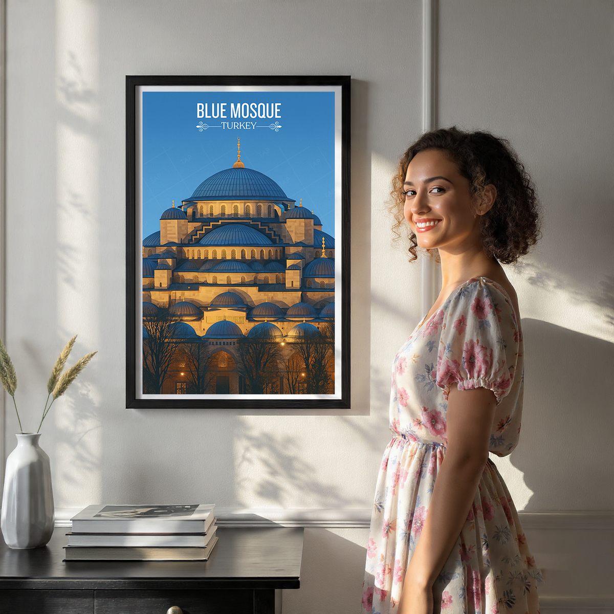 Blue Mosque - Turkey - Travel Art Wall Deco Poster Print - Art Print - Travel Art Poster