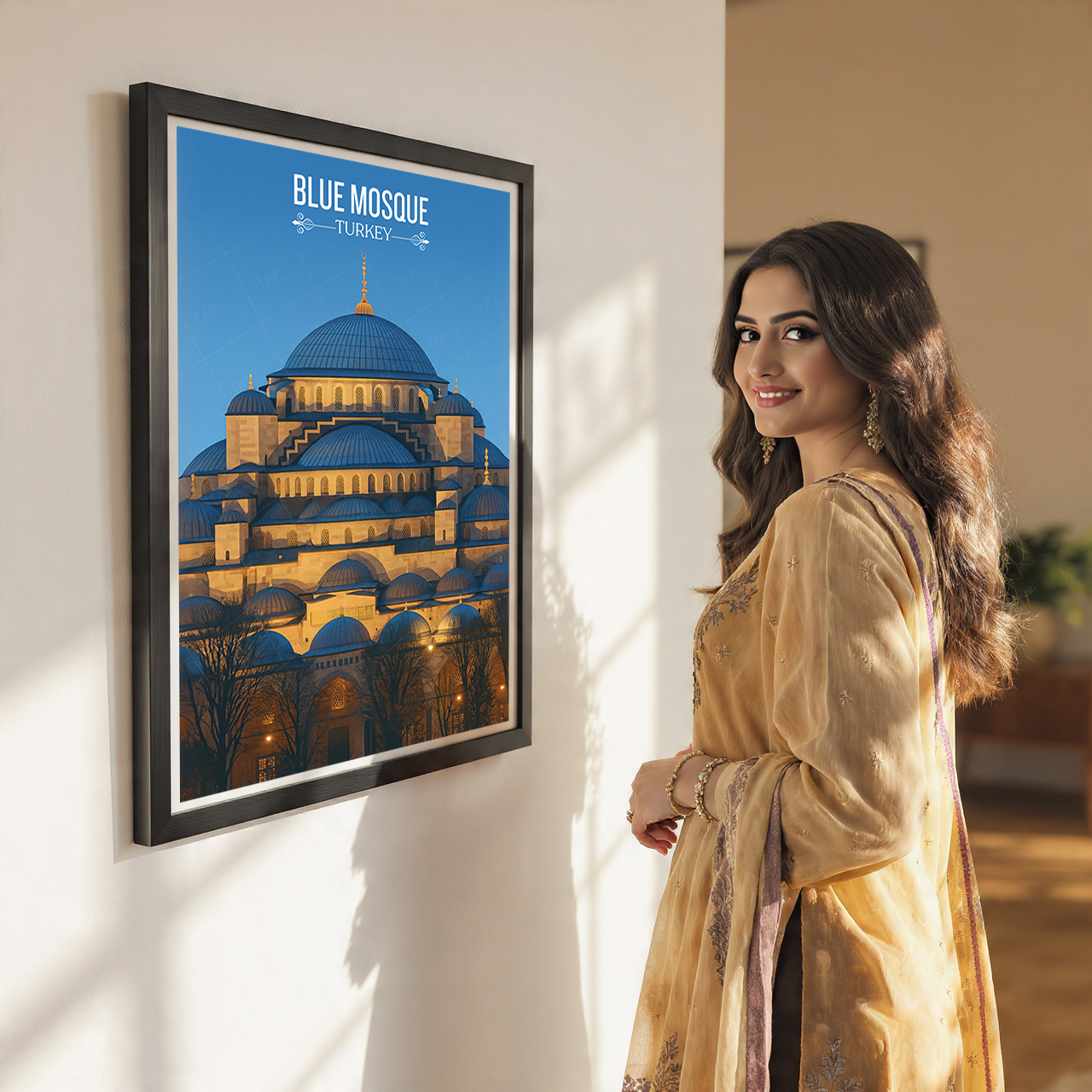 Blue Mosque - Turkey - Travel Art Wall Deco Poster Print - Art Print - Travel Art Poster