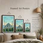 Sultan Ahmed Mosque - Turkey - Vintage Travel Wall Art Poster Print - Art Print - Travel Art Poster