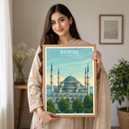 Sultan Ahmed Mosque - Turkey - Vintage Travel Wall Art Poster Print - Art Print - Travel Art Poster