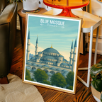 Sultan Ahmed Mosque - Turkey - Vintage Travel Wall Art Poster Print - Art Print - Travel Art Poster