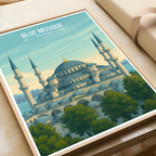 Sultan Ahmed Mosque - Turkey - Vintage Travel Wall Art Poster Print - Art Print - Travel Art Poster