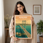 Bosphorus Bridge - Turkey - Vintage Travel Wall Art Poster Print - Art Print - Travel Art Poster