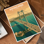 Bosphorus Bridge - Turkey - Vintage Travel Wall Art Poster Print - Art Print - Travel Art Poster