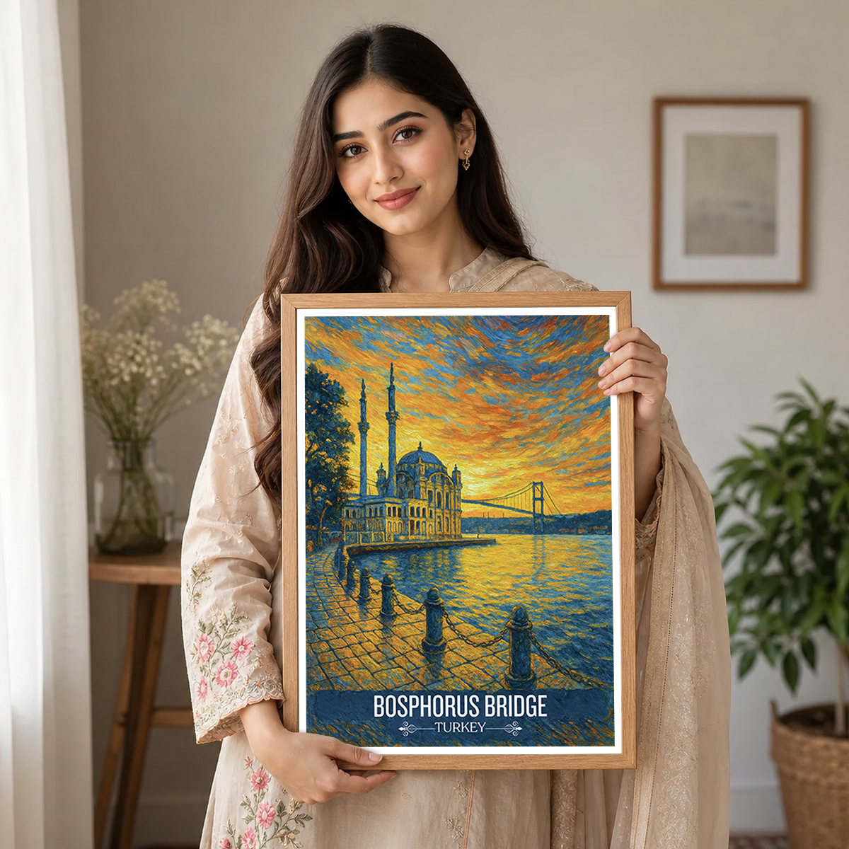 Boğaziçi Köprüsü - Turkey - Vintage Travel Wall Art Poster Print - Art Print - Travel Art Poster