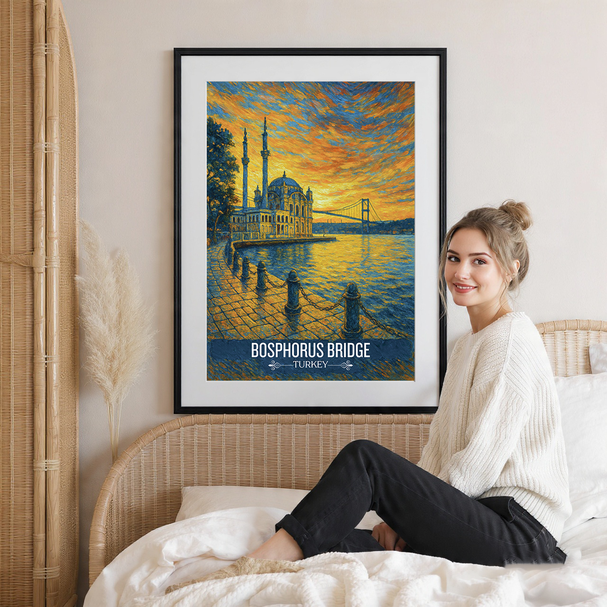 Boğaziçi Köprüsü - Turkey - Vintage Travel Wall Art Poster Print - Art Print - Travel Art Poster