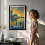Boğaziçi Köprüsü - Turkey - Vintage Travel Wall Art Poster Print - Art Print - Travel Art Poster