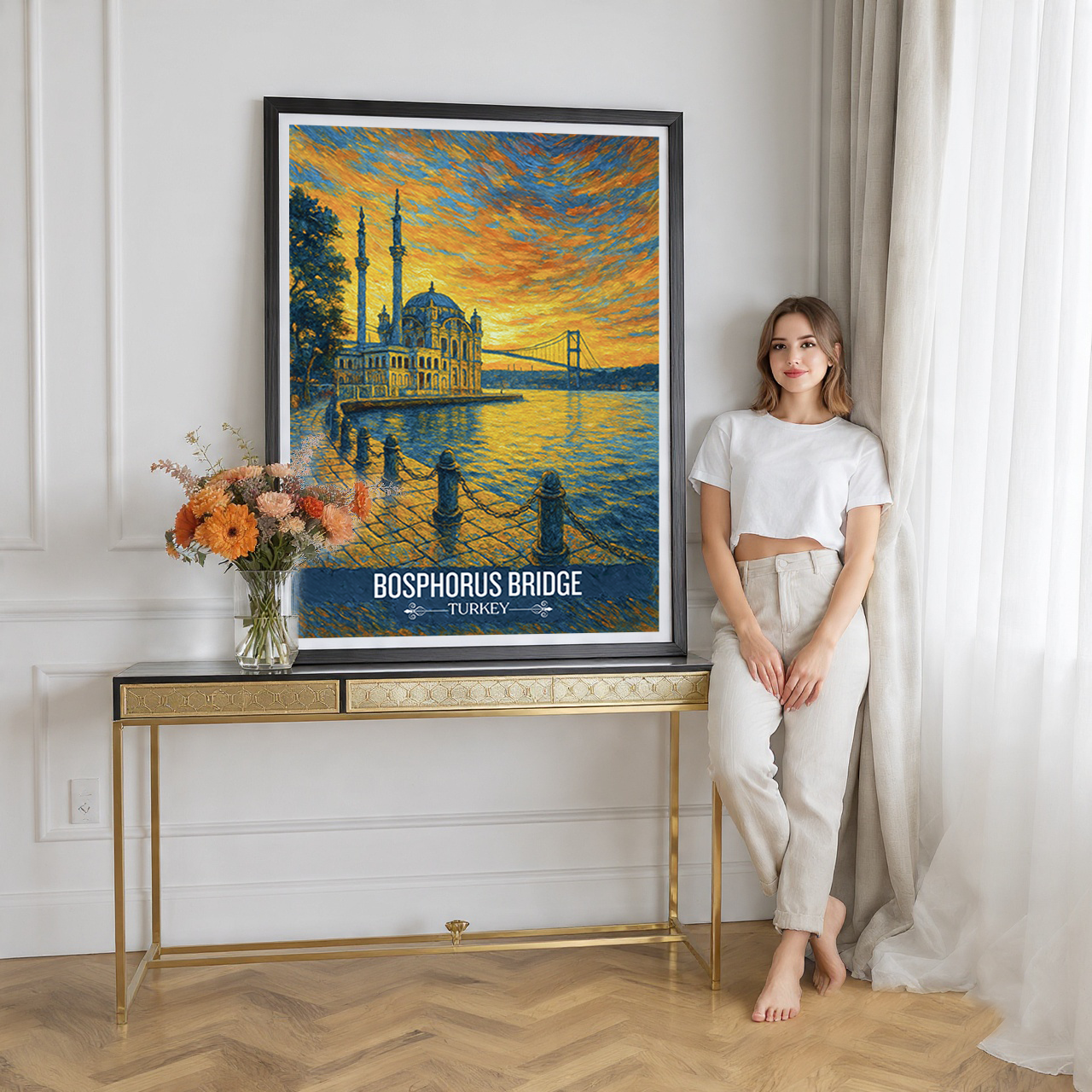 Boğaziçi Köprüsü - Turkey - Vintage Travel Wall Art Poster Print - Art Print - Travel Art Poster