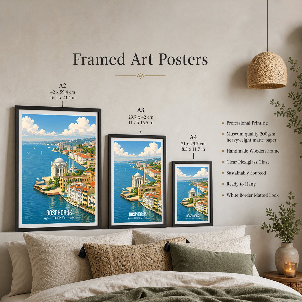 Bosphorus - Turkey - Vintage Travel Wall Art Poster Print - Art Print - Travel Art Poster