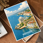 Bosphorus - Turkey - Vintage Travel Wall Art Poster Print - Art Print - Travel Art Poster